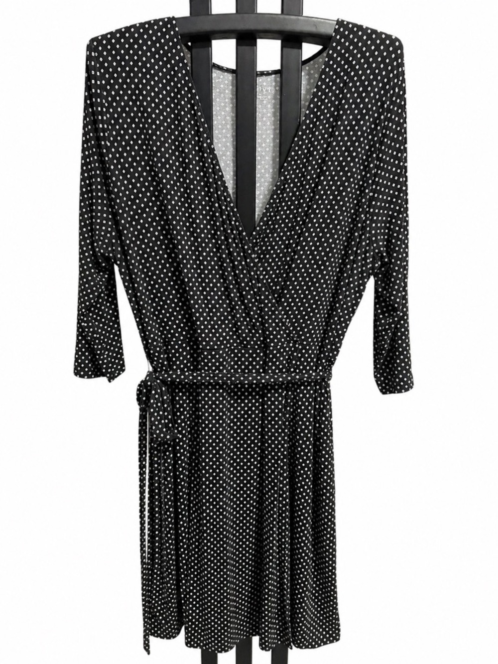 Black Polka Dot Wrap Dress